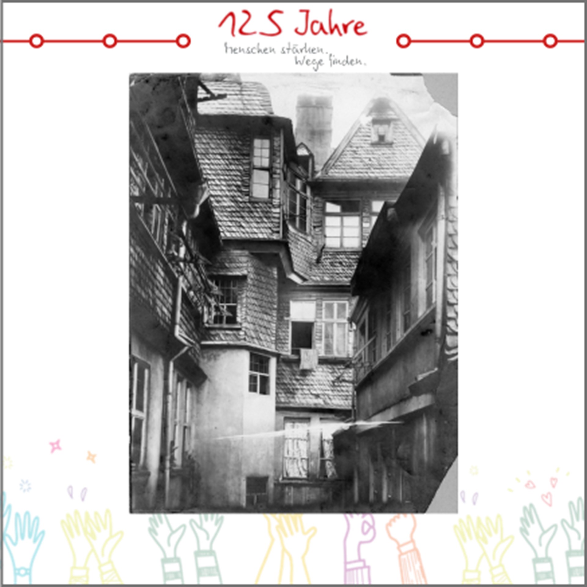 Zeitstrahl 125 Jahre, Foto Alte Mainzer Gasse 1915